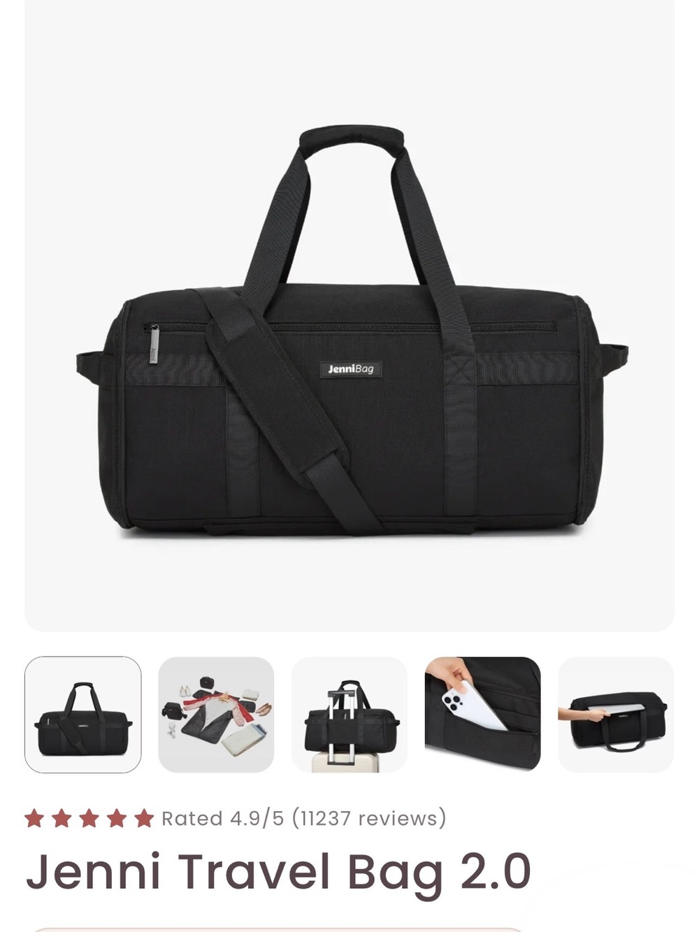 The Jenni Bag 2.0, roller edition, new and unused.  Black